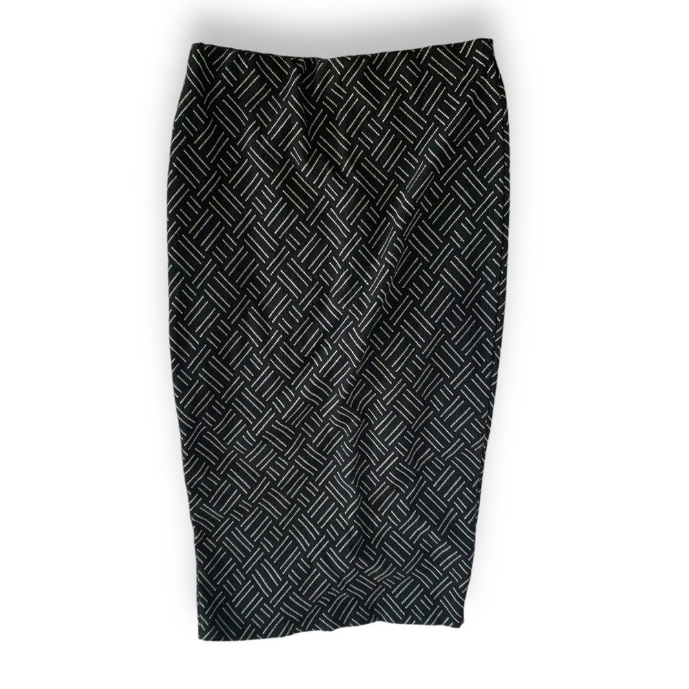 Zara Trafaluc Long Pencil Skirt Black White Striped US L